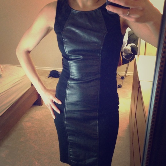 Sexy Black Dress w/ Faux Leather