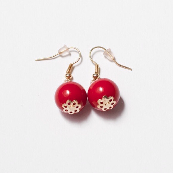 Red Bubble Ball Earrings from WWW.H-BOUTIQUE.COM