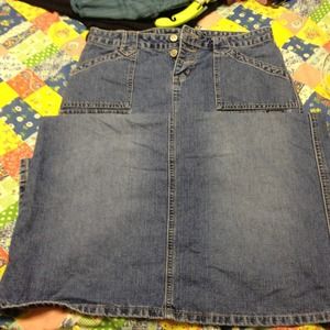 Squeeze long denim skirt