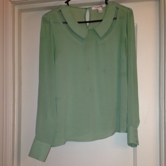Sheer mint green shirt