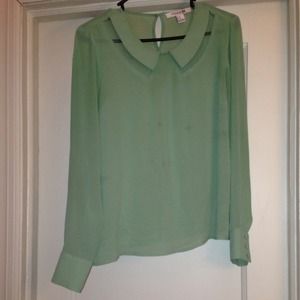 Sheer mint green shirt