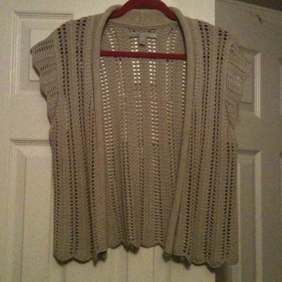 RESERVED Tan Knit Open Shrug