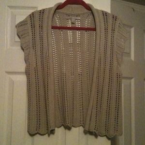 RESERVED Tan Knit Open Shrug