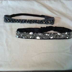 SOLD!!!!!! Black and gray beaded stretch headbands