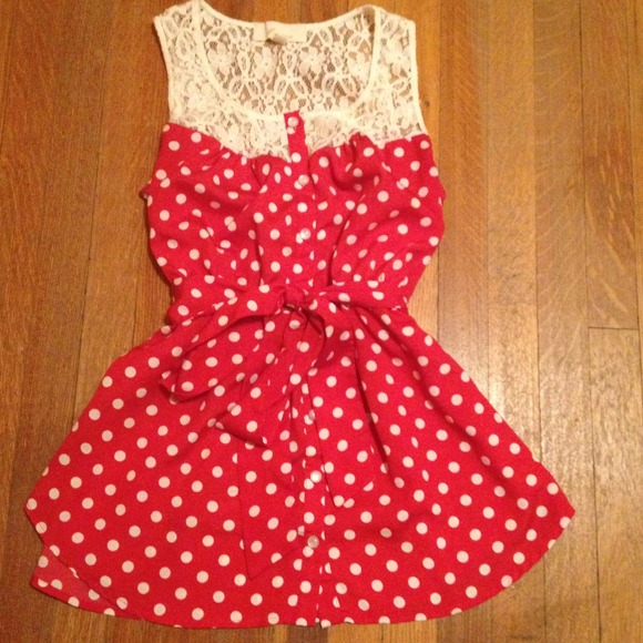 Adorable Red Polka Dot Shirt