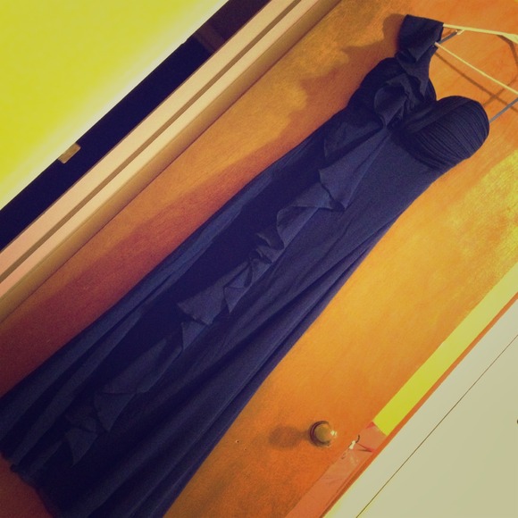 Blue long evening dress