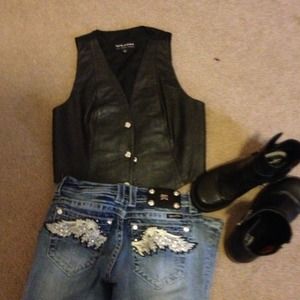 REDUCED-Genuine Leather biker vest