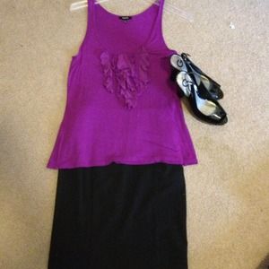 TRADED IN BUNDLE-Purple dressy baby doll tank
