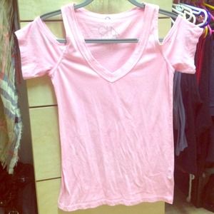 Cut off sleeve shirt! Baby pink. So cute