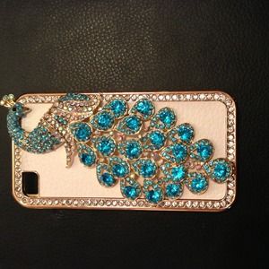 Blingy peacock I phone 4 & 4s case