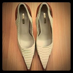 Faux snake skin pointed stilletos