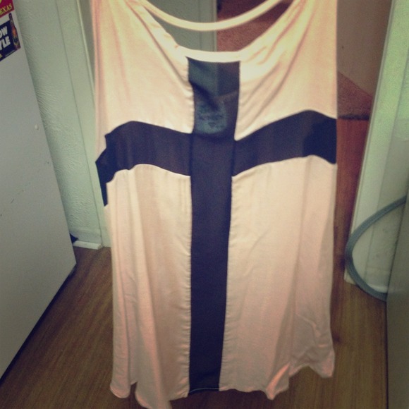 Sheer cross tunic