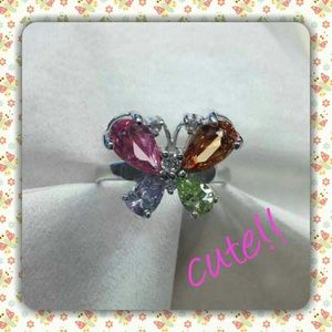 Gorgeous .925 Gemstone Butterfly Ring