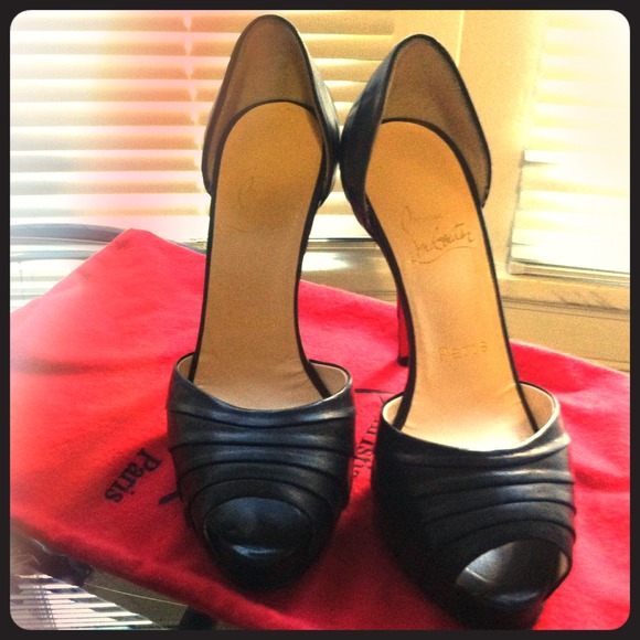 Black Christian Louboutin peeptoe heels size 36, 6