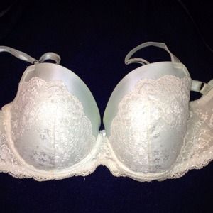 Light blue & white lace bra from VS.  Like new!