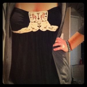 LoveCulture Black strapless top/dress w white lace