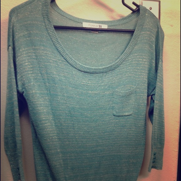 Forever 21 mint green/gold sweater