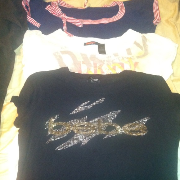 Lot of 3 shirts bebe, dkny, bongo