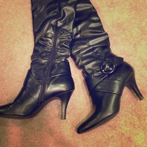Reserved! Black knee high gently loved boots