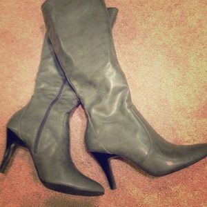 Reserved - Gray knee high gently loved boots