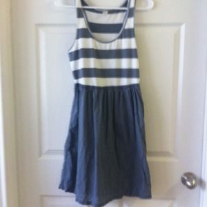 Grey and white dress