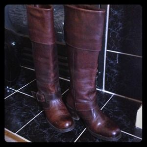 Dark Brown Buckle Boots