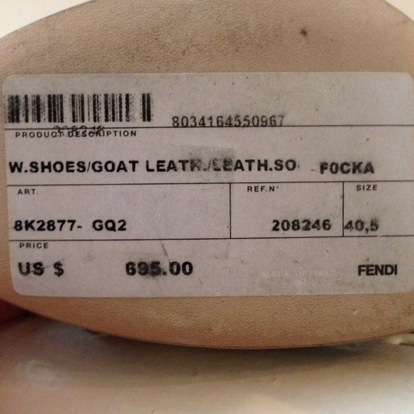 Authentic Fendi "Deco" peep toe pumps size 10 - Picture 3 of 4