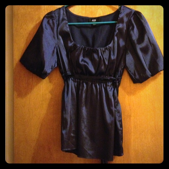 Dark blue silk dressy top