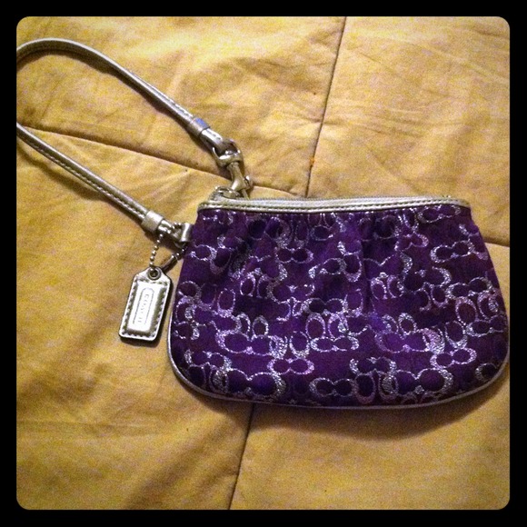 Purple Coach Wristlet