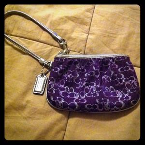 Purple Coach Wristlet