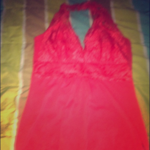 Tops - Coral lace and cotton tank