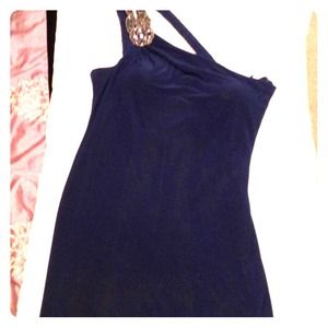 One shoulder cocktail dress navy