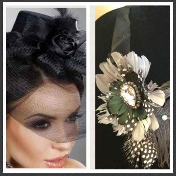 Grey Feather Necklace & Hat Clip