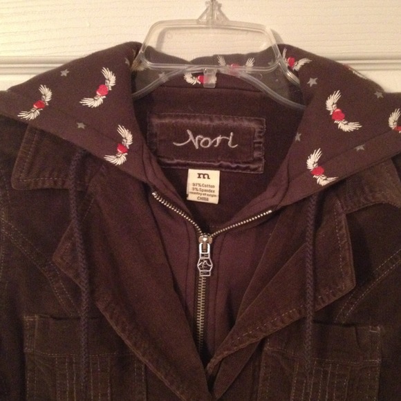 Corduroy jacket w/ attached hoodie - Picture 2 of 5