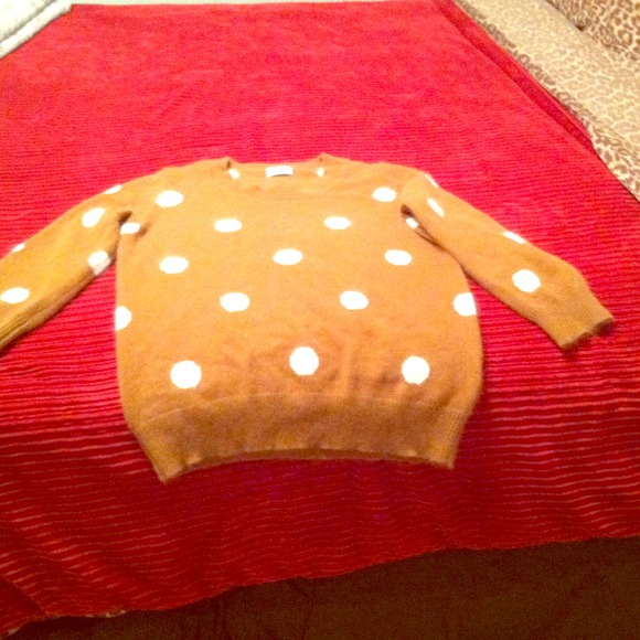 RESERVED/Tan polka dot Madewell sweater