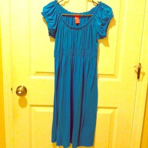 Turquoise cotton dress.