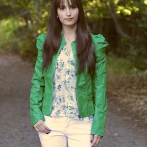 Bold Green Motorcycle Jacket