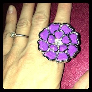 Purple flower ring