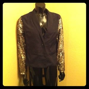 SOLDStunning Black Sequined Sleeved Blazer