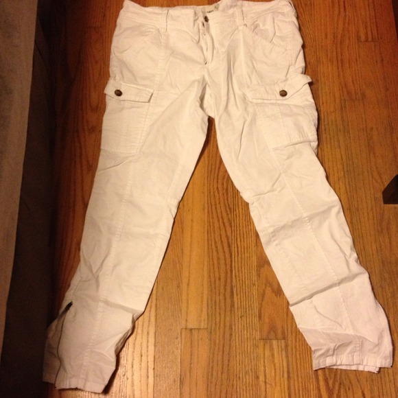 White straight leg pants