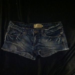 Acid wash denim shorts