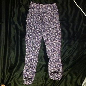Purple floral dress pants