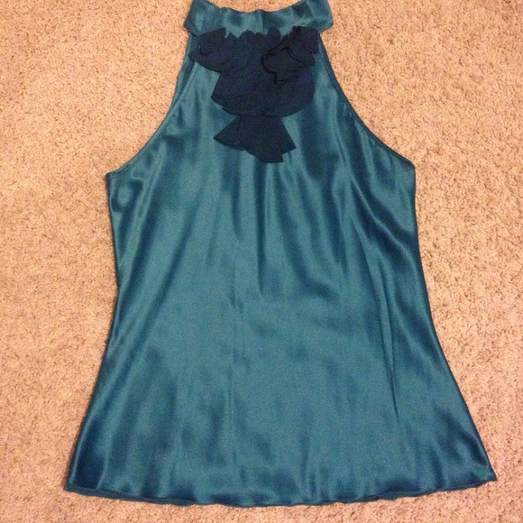 Cute ruffle tie neck dressy top