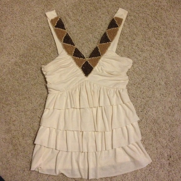 Wet Seal ruffle tierd, beaded tank top