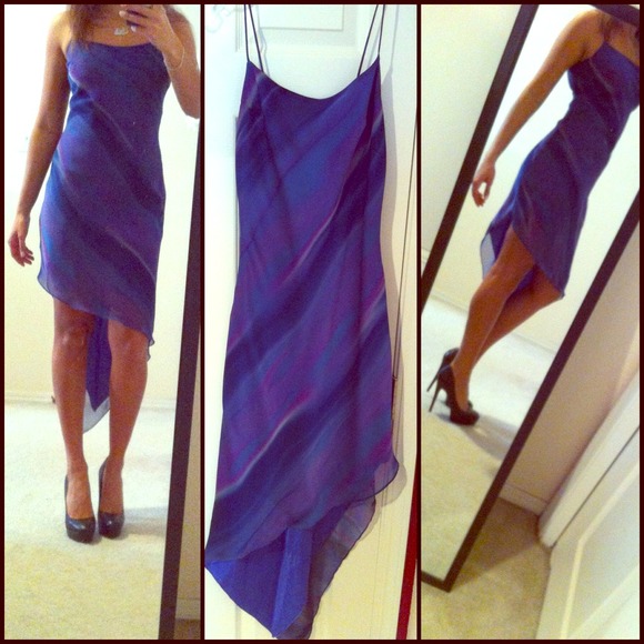 Asymmetrical striped dress