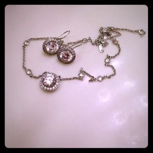 Diamond necklace and matching earrings