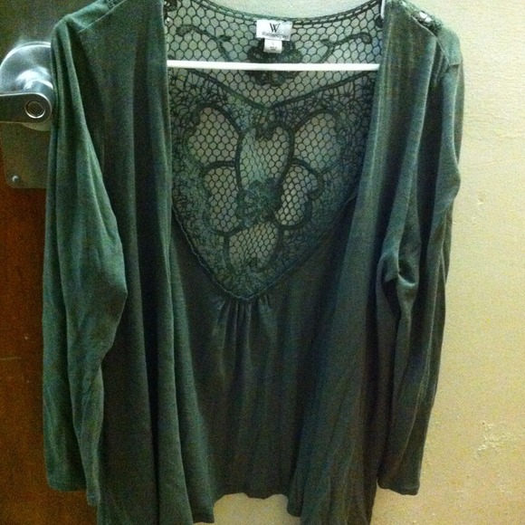 Olive green hang open cardigan
