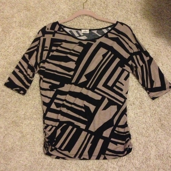 Dark oatmeal and black pattern shirt