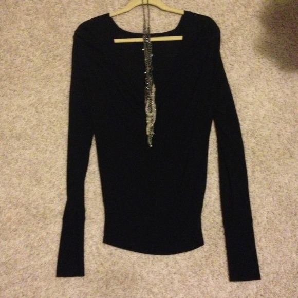 Black size Medium Express scoop neck long sleeve
