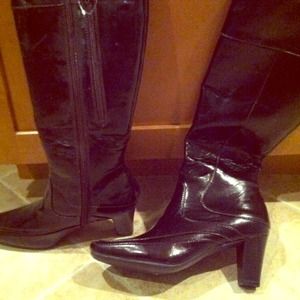 Patent Leather Brown Boots